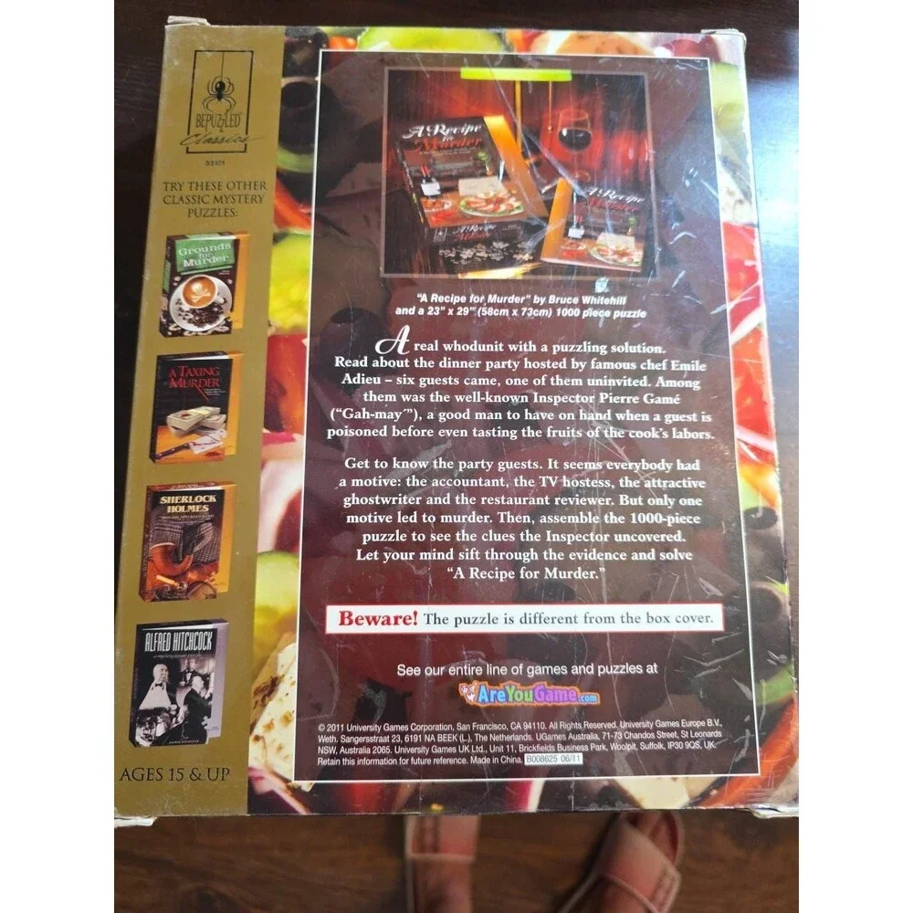 Recipe For Murder-Jigsaw Shaped Puzzle 1000 Pieces